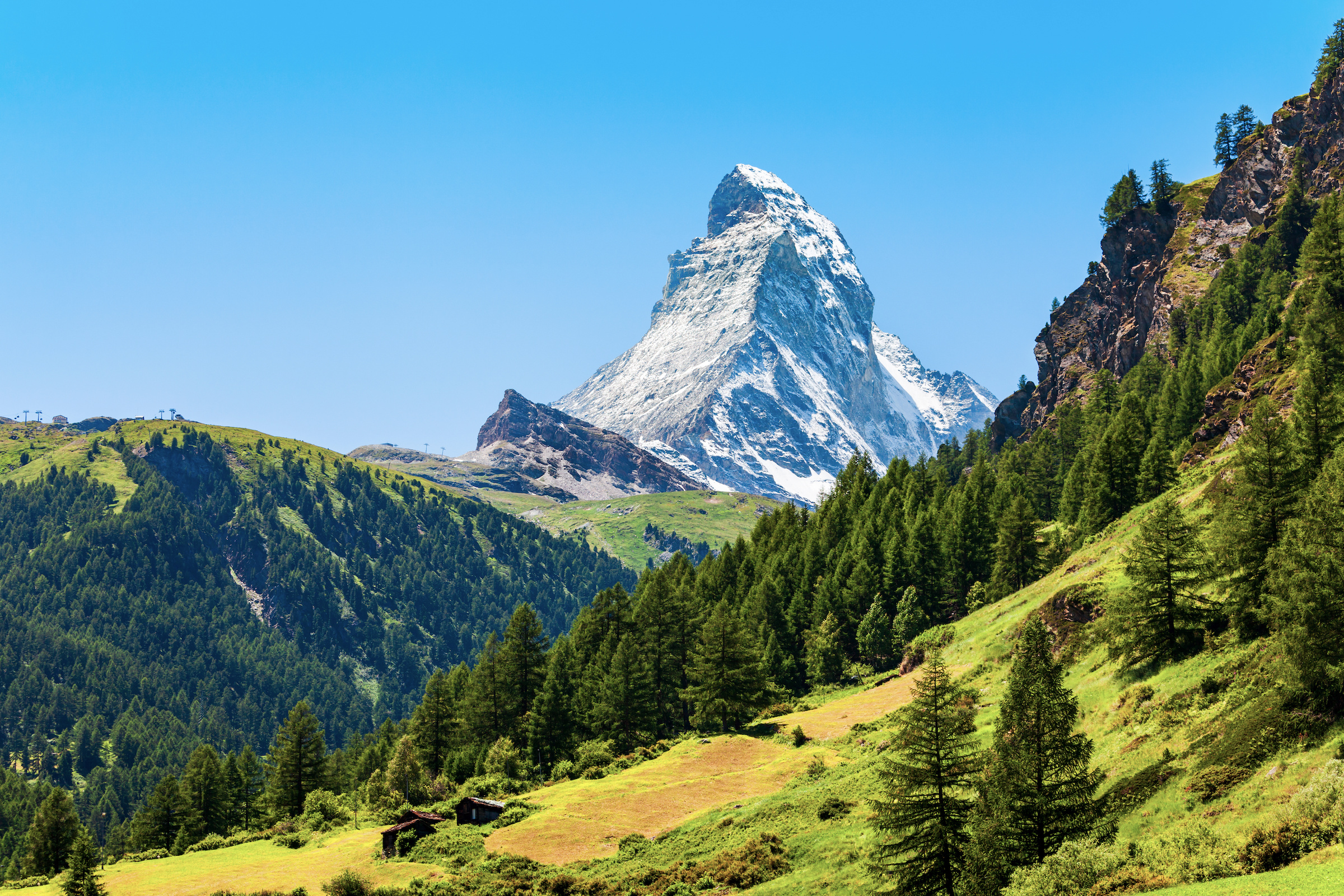 The Matterhorn rises above Zermatt